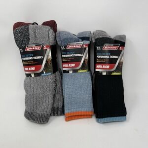 Dickies Steel Toe Crew Wool Performance Thermals Size 6-12 Men's Socks Lot Of 3